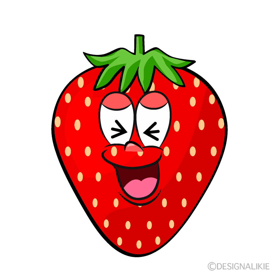 Laughing Strawberry Cartoon Character Image