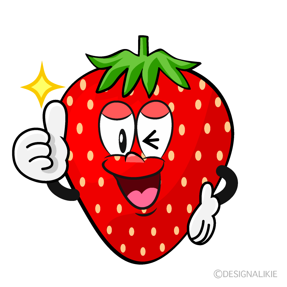 Thumbs up Strawberry Cartoon Character Image