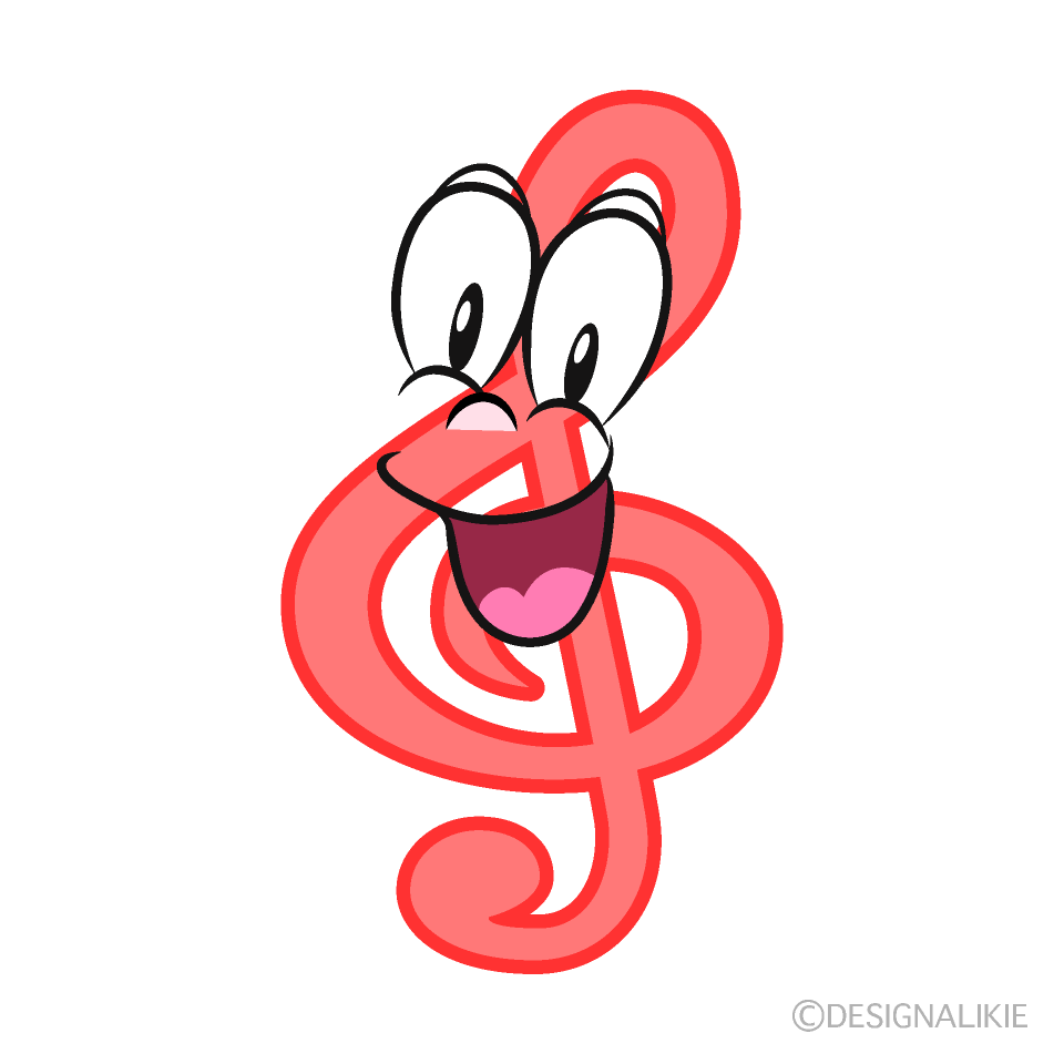 Surprising Treble Clef Cartoon Character Image
