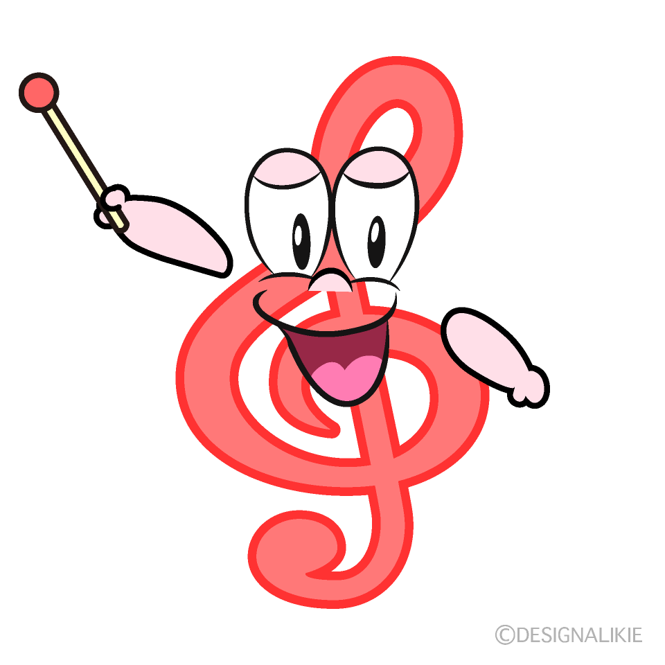 Speaking Treble Clef Cartoon Character Image