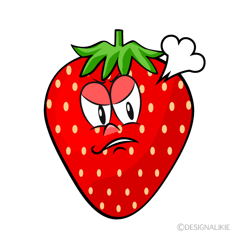 Angry Strawberry Cartoon Character Image