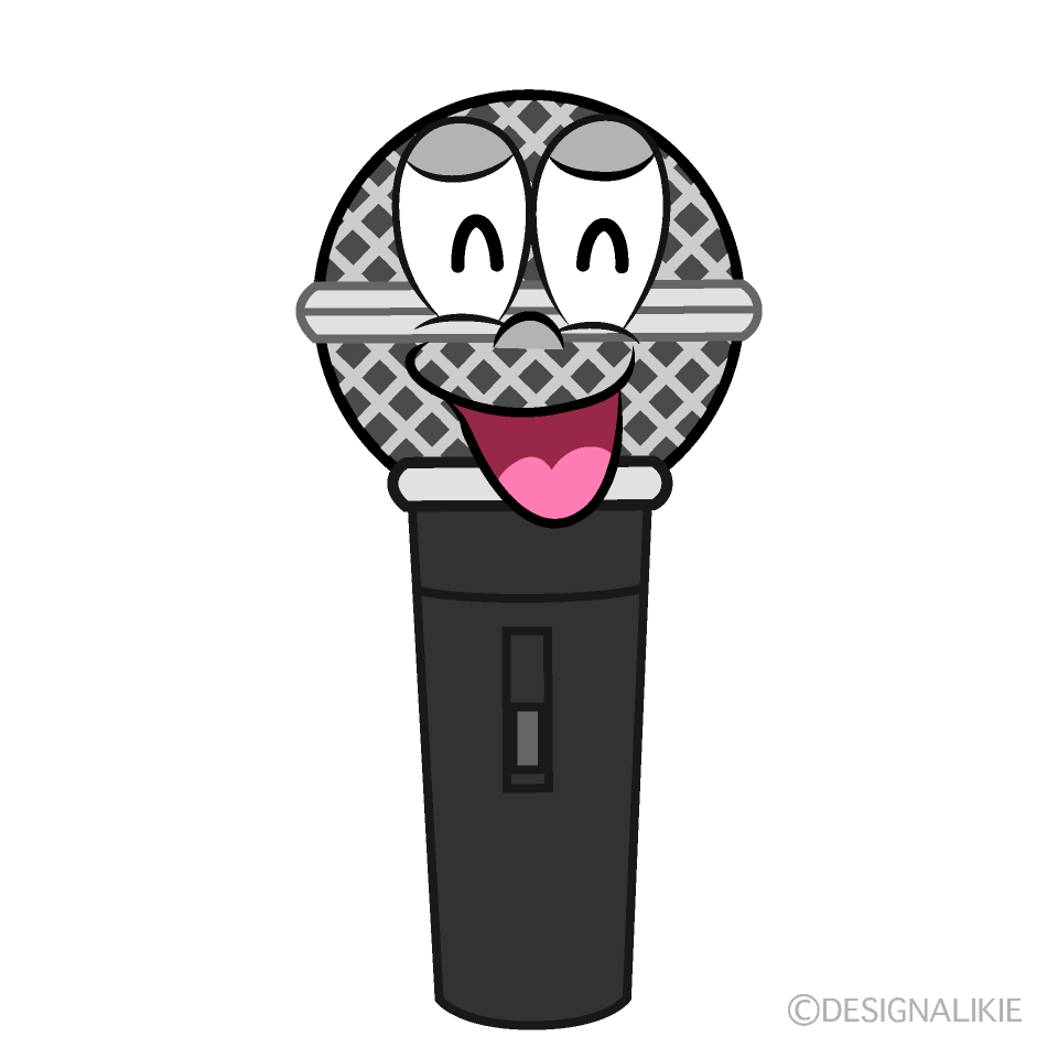 Smiling Microphone Cartoon Character Image