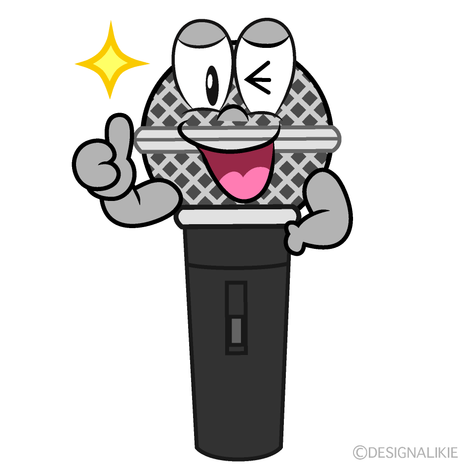 Thumbs up Microphone Cartoon Character Image