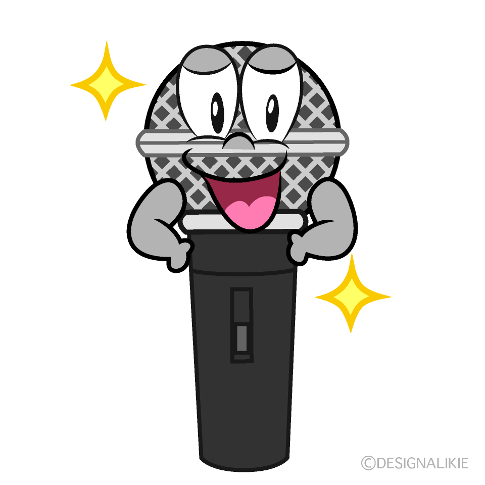 Glitter Microphone Cartoon Character Image