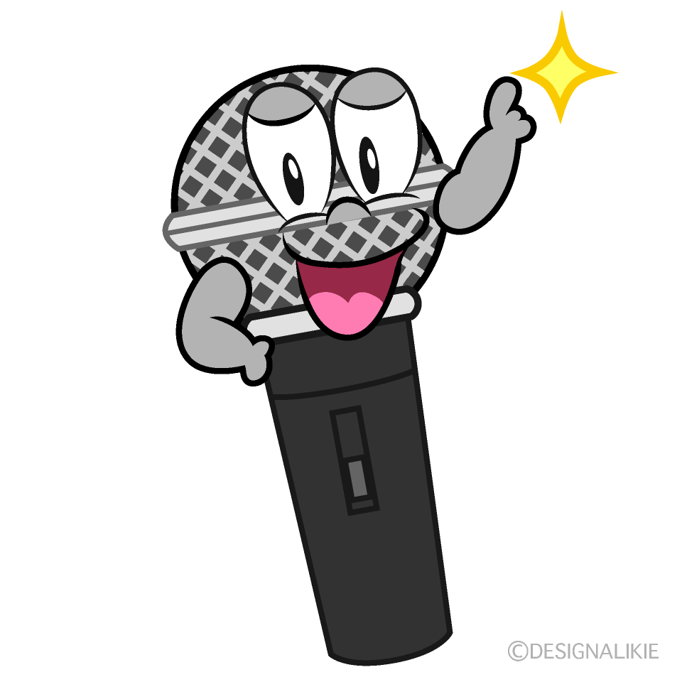 Posing Microphone Cartoon Character Image