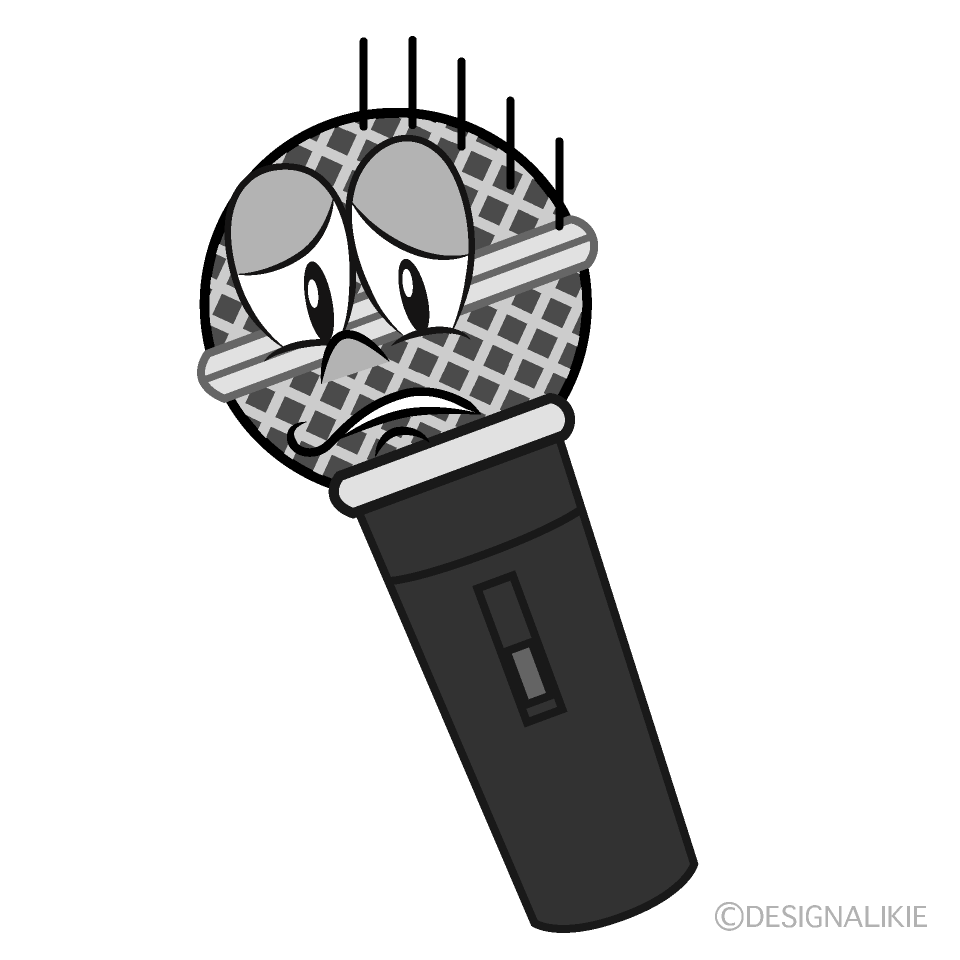 Depressed Microphone Cartoon Character Image