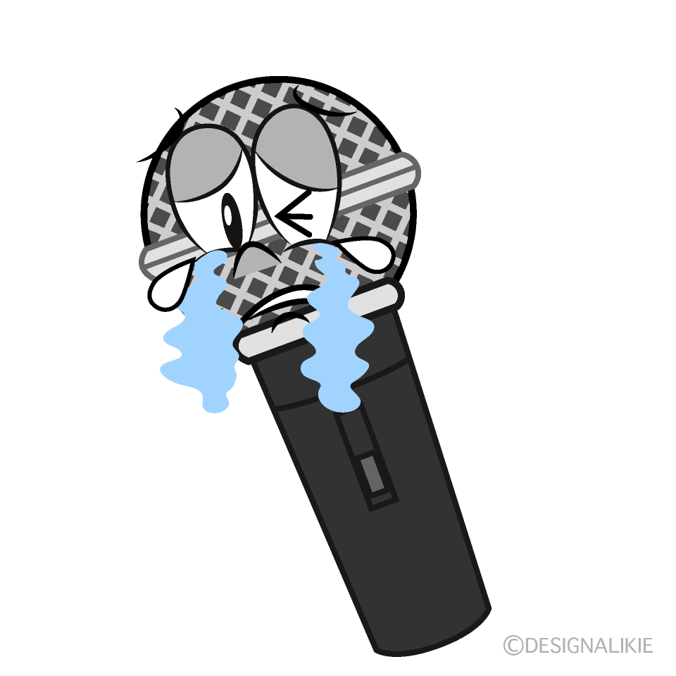 Crying Microphone Cartoon Character Image