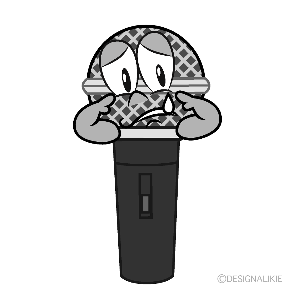 Sad Microphone Cartoon Character Image