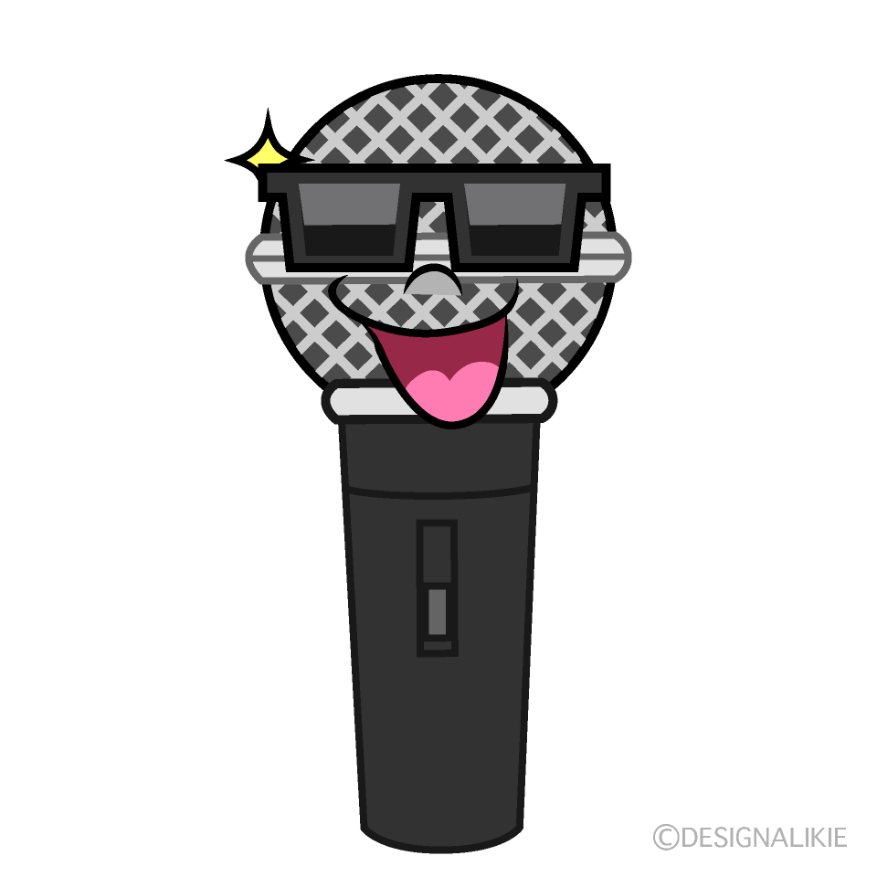 Cool Microphone Cartoon Character Image
