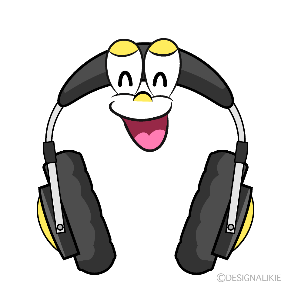 Smiling Headphone Cartoon Character Image