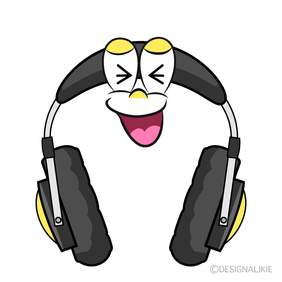 Laughing Headphone Cartoon Character Image