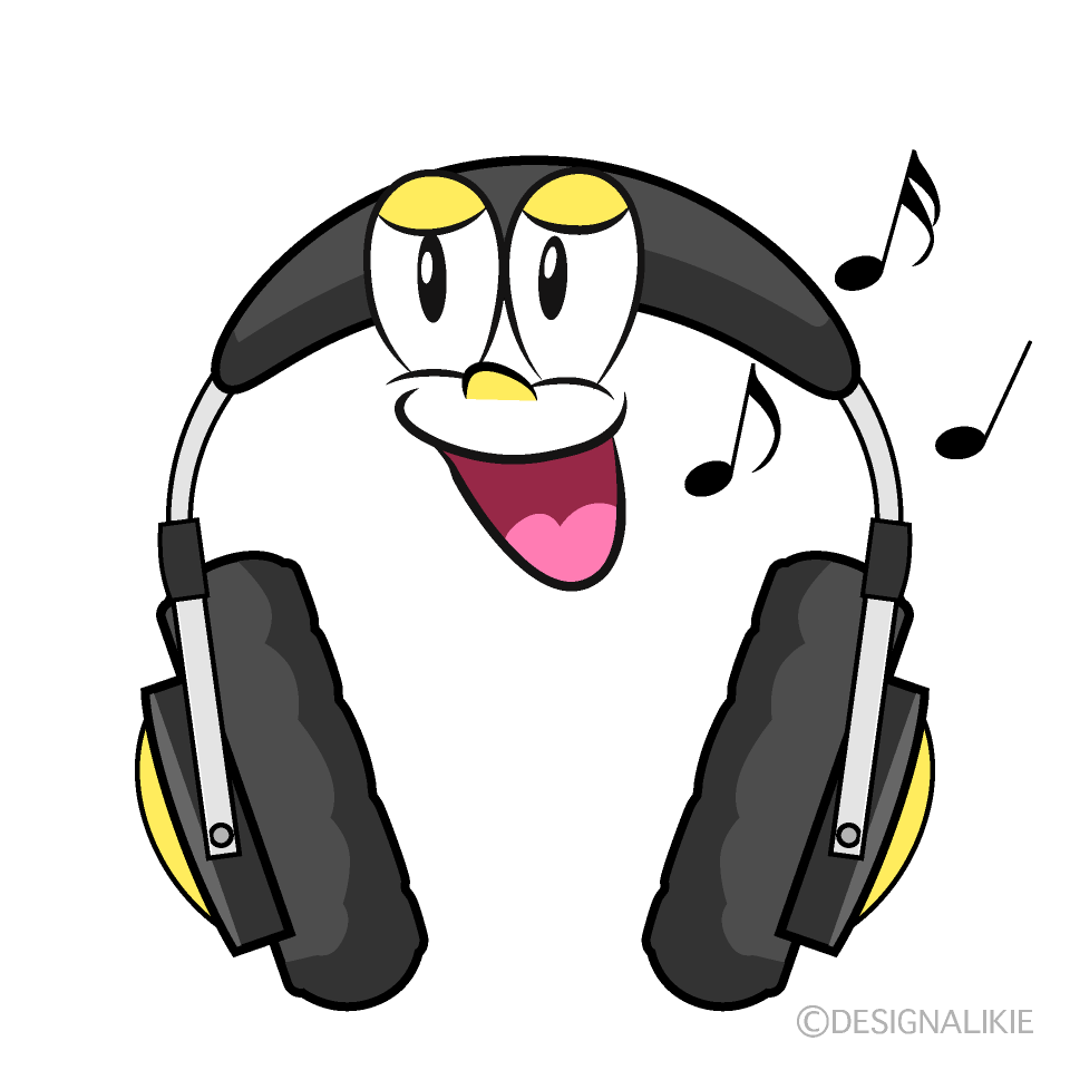 Singing Headphone Cartoon Character Image