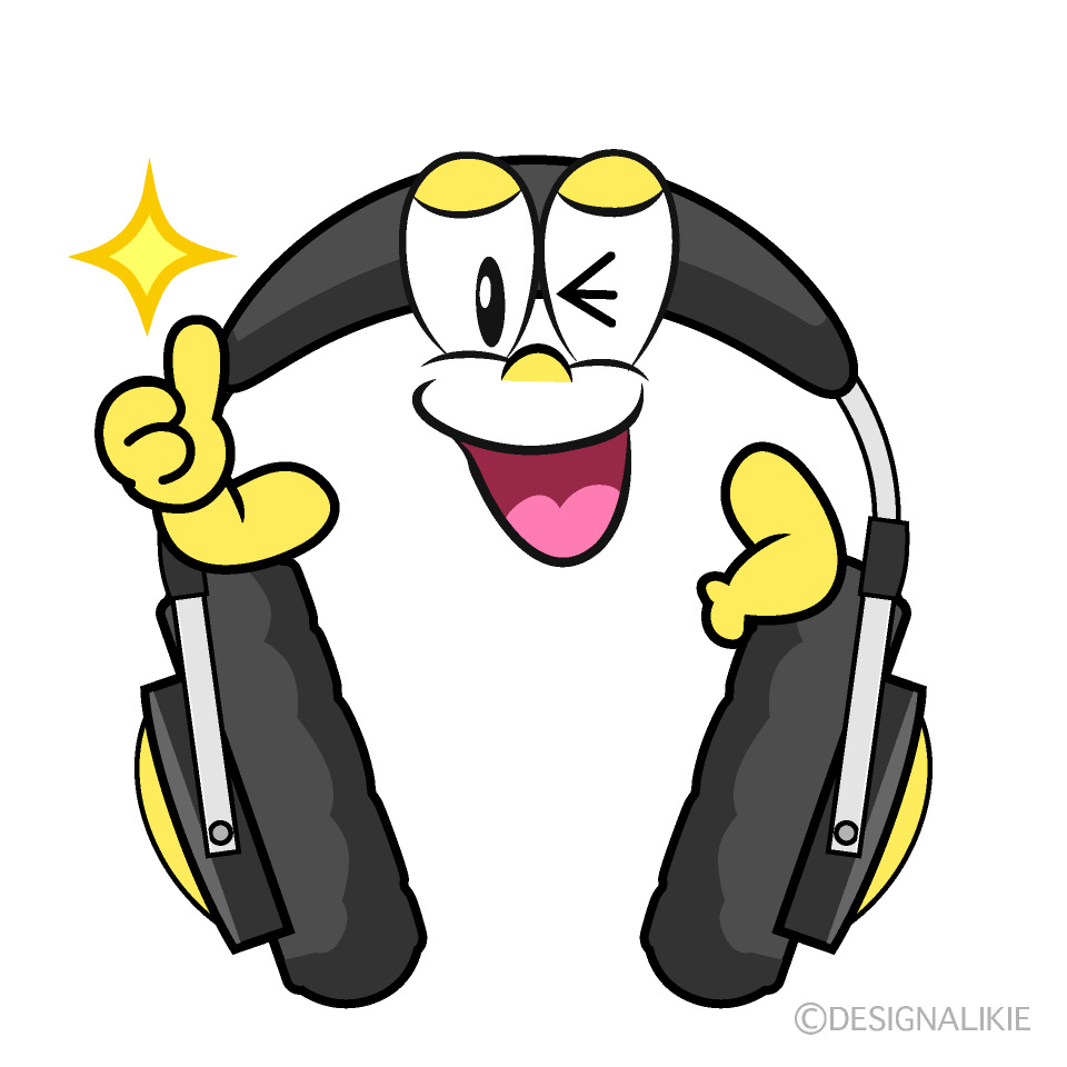 Thumbs up Headphone Cartoon Character Image