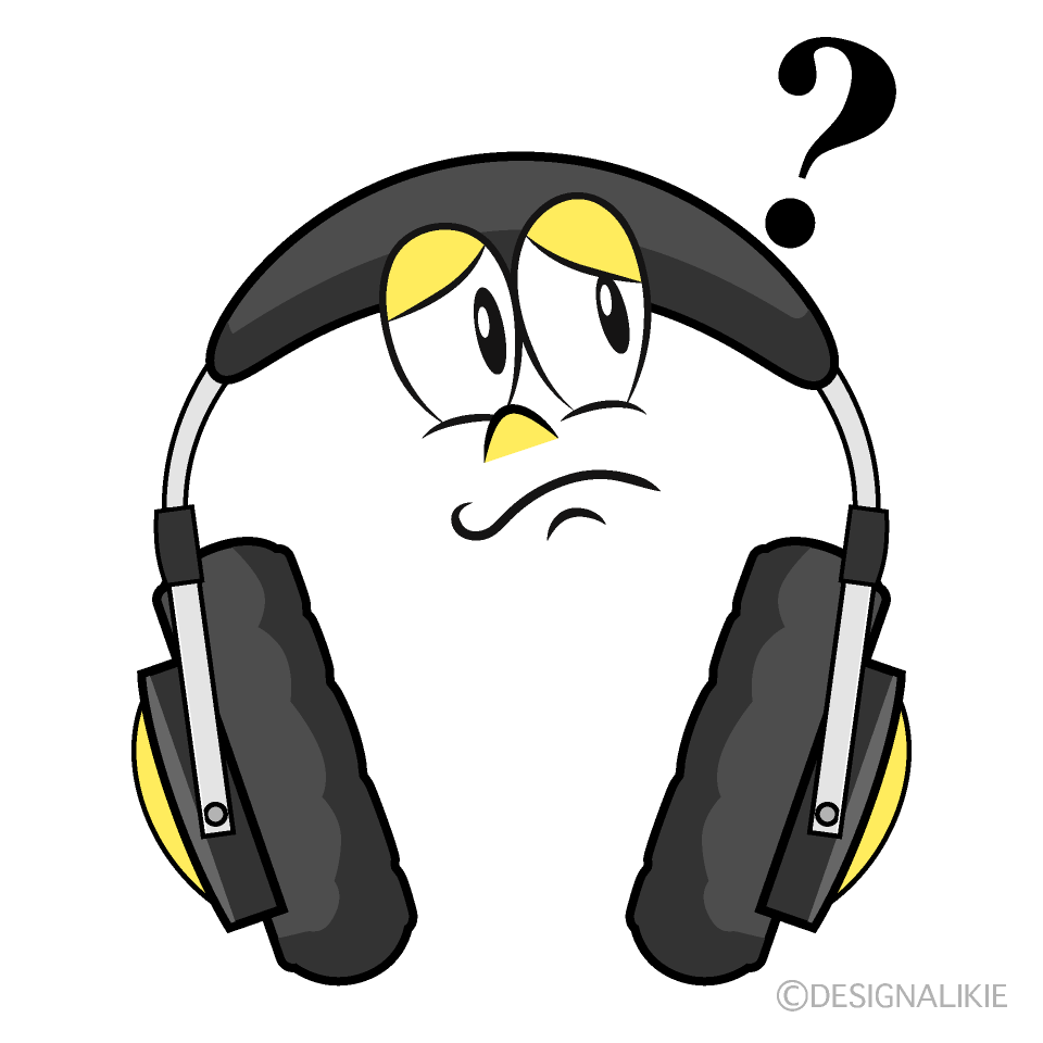 Thinking Headphone Cartoon Character Image
