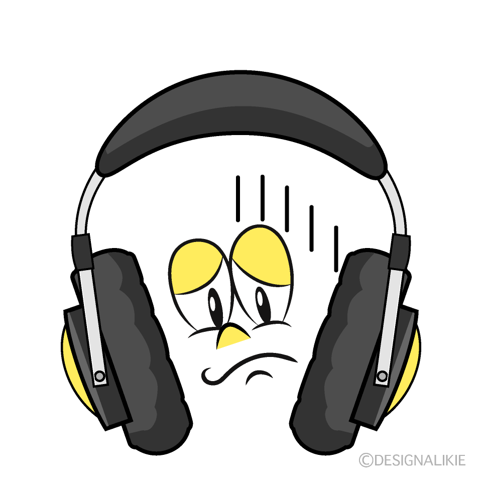 Depressed Headphone Cartoon Character Image