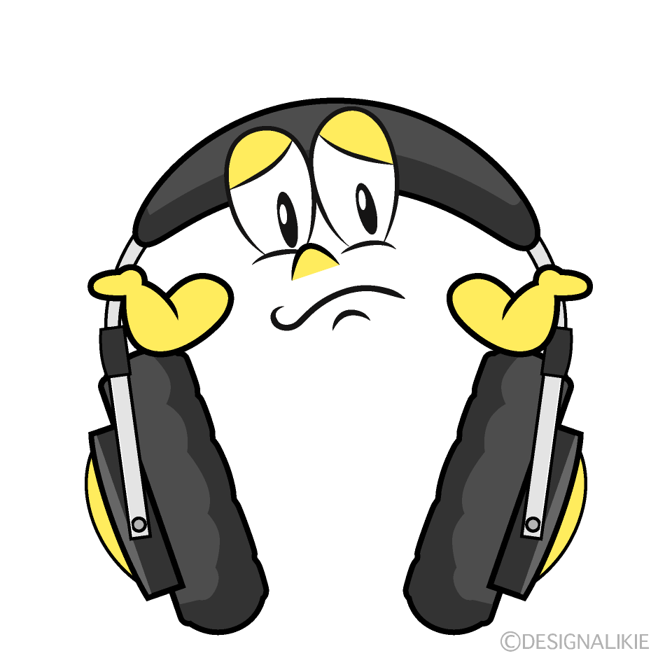 Troubled Headphone Cartoon Character Image