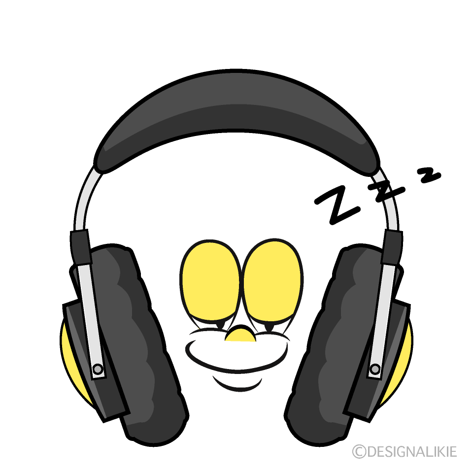 Sleeping Headphone Cartoon Character Image