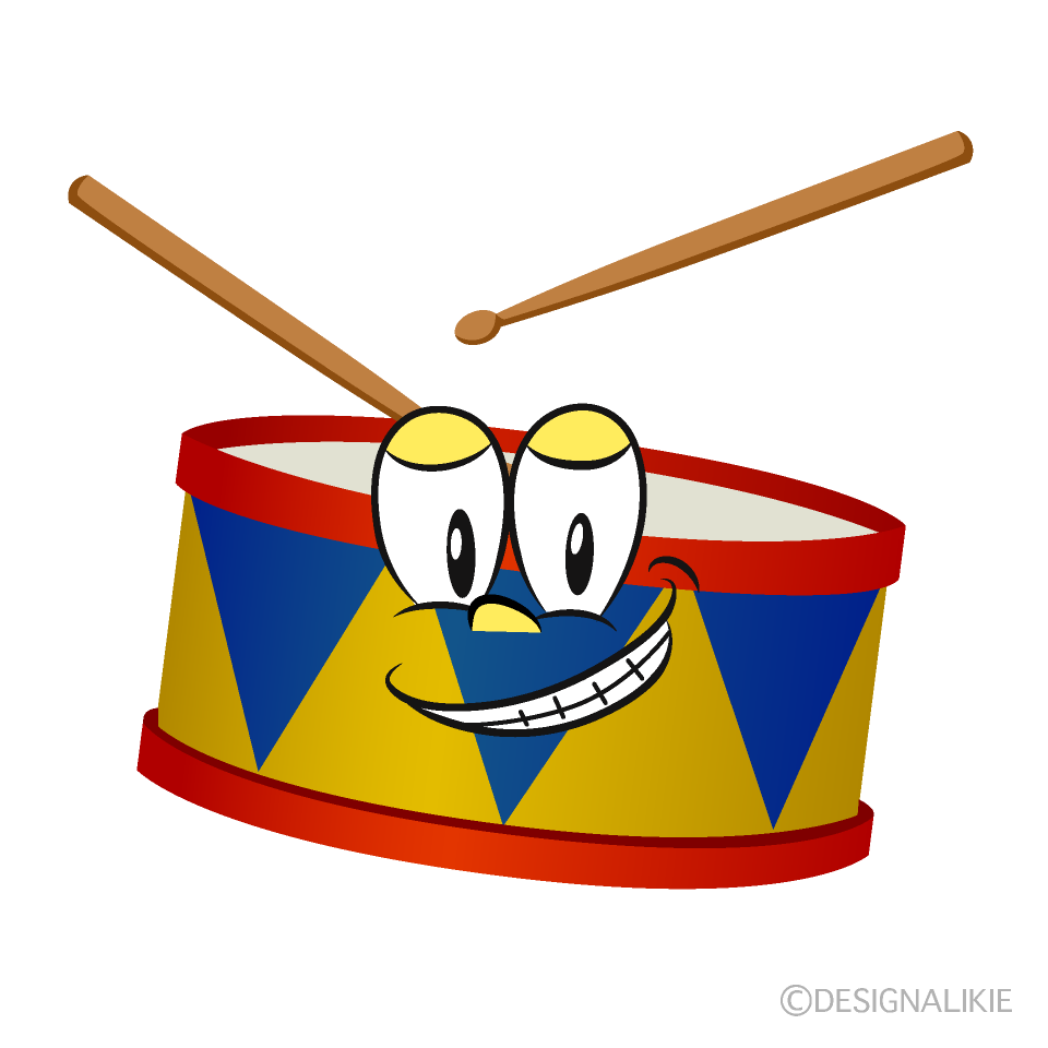 Grinning Drum Cartoon Character Image