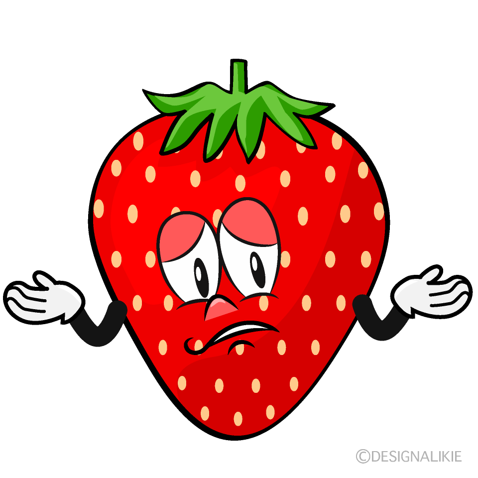 Troubled Strawberry Cartoon Character Image