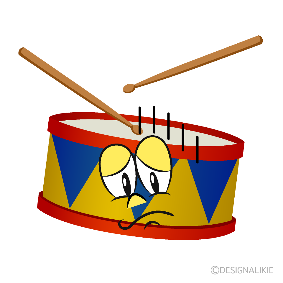 Depressed Drum Cartoon Character Image