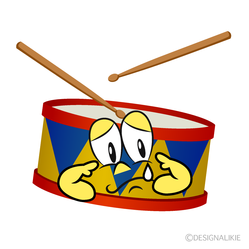 Sad Drum Cartoon Character Image