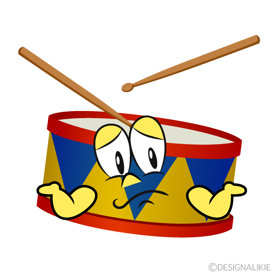 Troubled Drum Cartoon Character Image