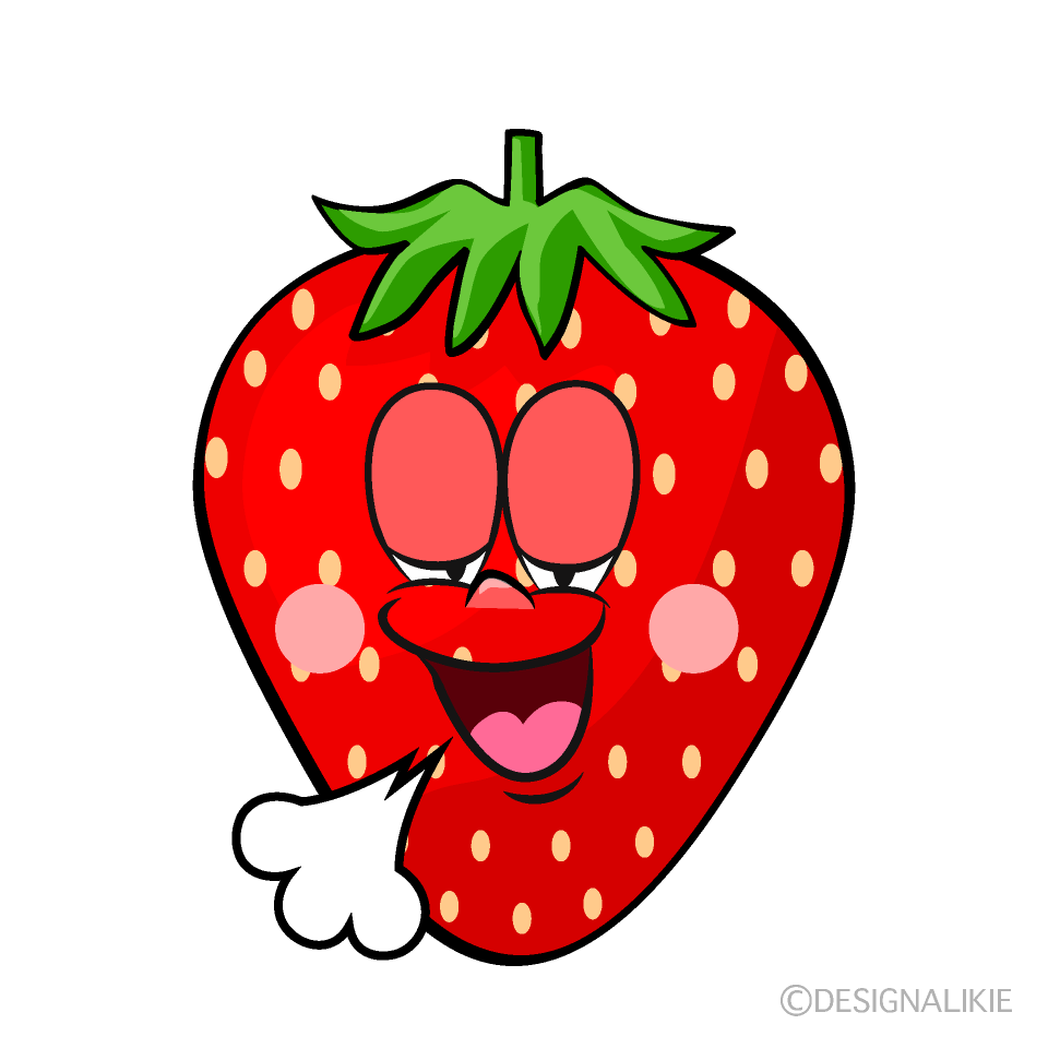Relaxing Strawberry Cartoon Character Image