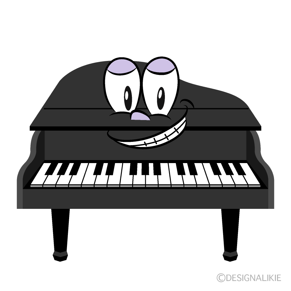 Grinning Piano Cartoon Character Image