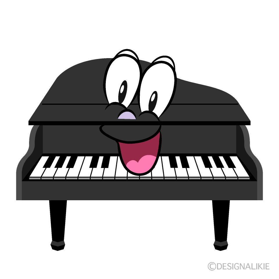 Surprising Piano Cartoon Character Image