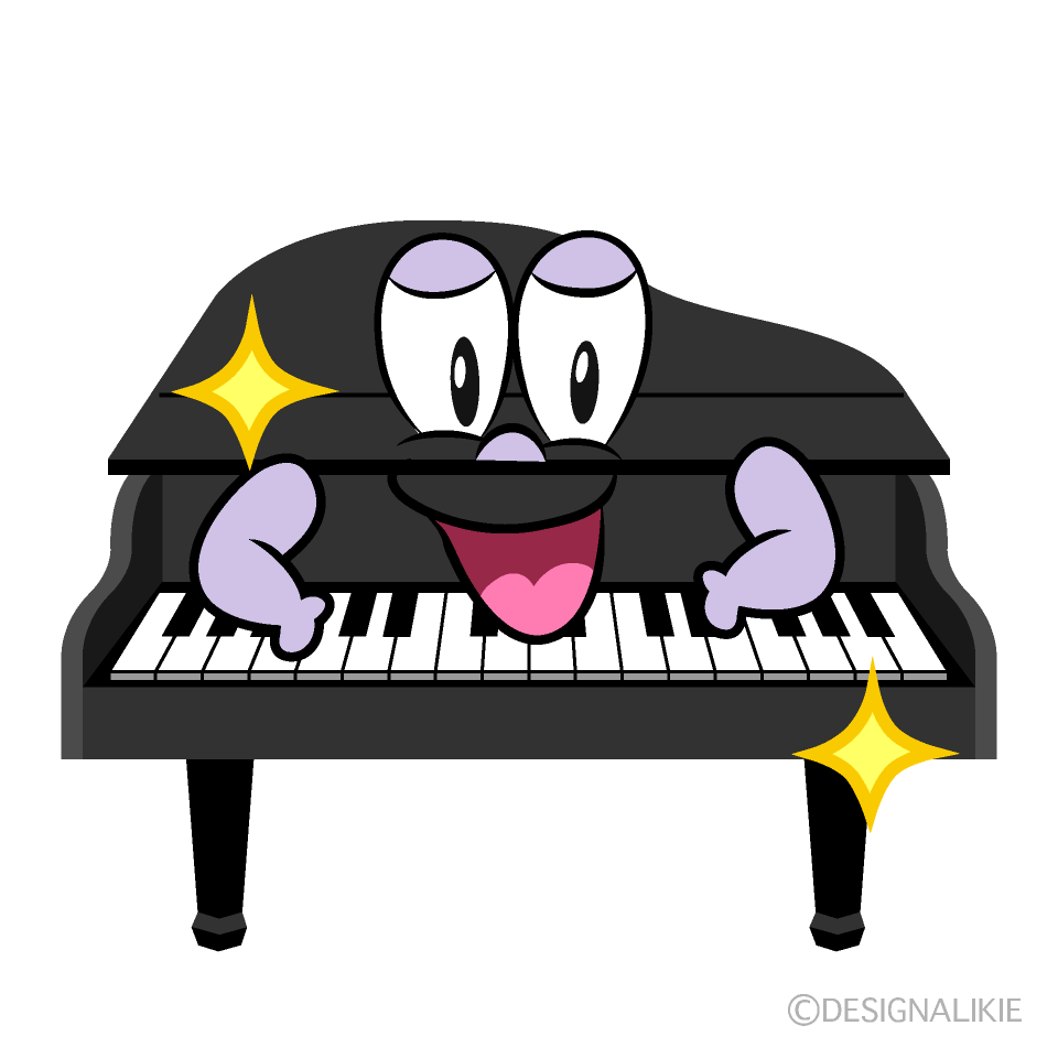 Glitter Piano Cartoon Character Image