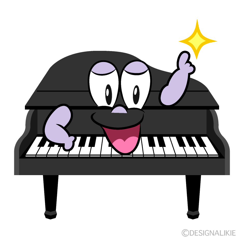 Posing Piano Cartoon Character Image