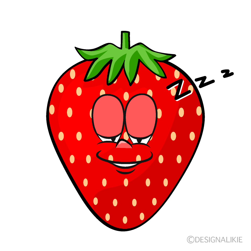 Sleeping Strawberry Cartoon Character Image