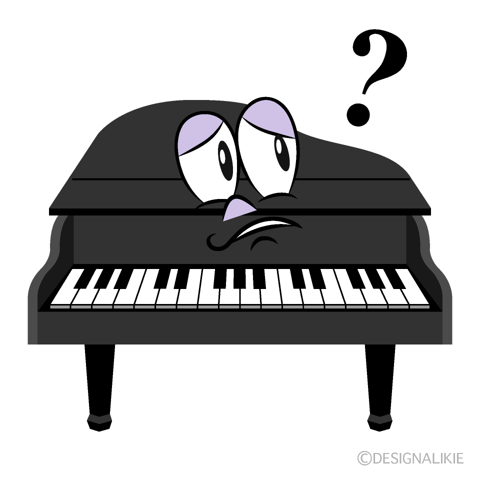 Thinking Piano Cartoon Character Image
