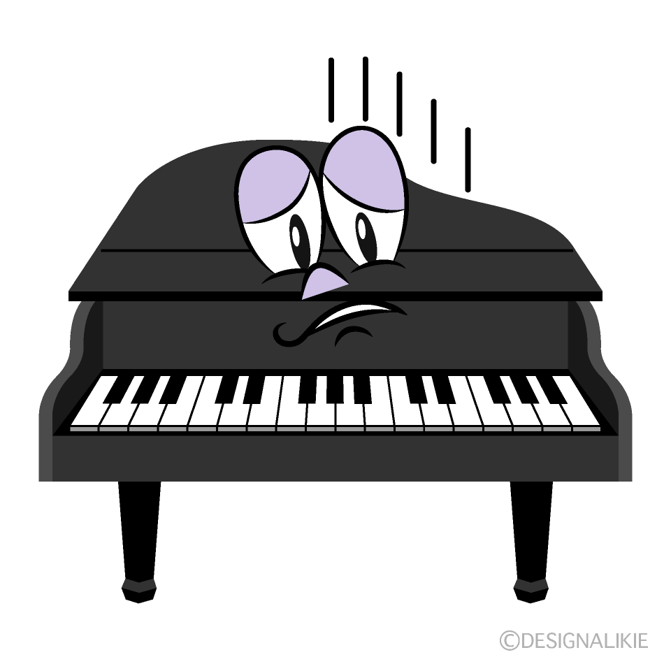 Depressed Piano Cartoon Character Image