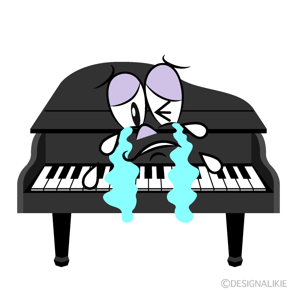 Crying Piano Cartoon Character Image