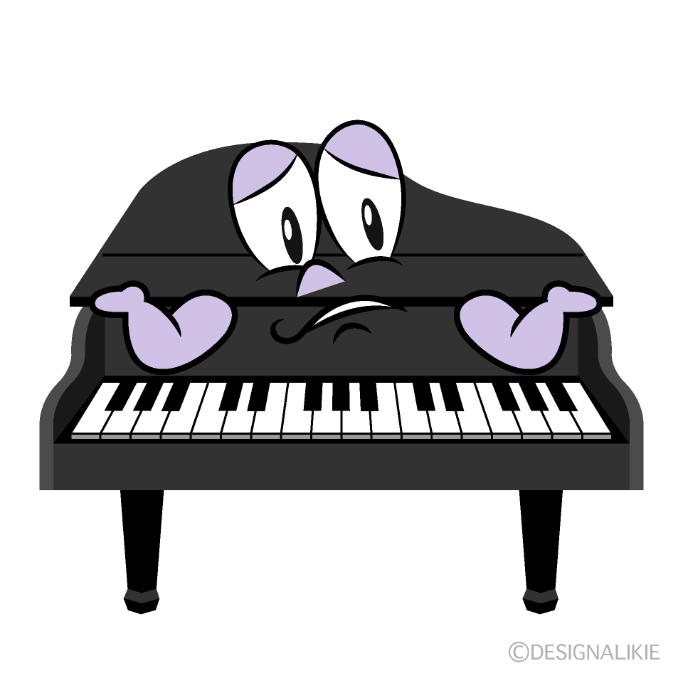 Troubled Piano Cartoon Character Image