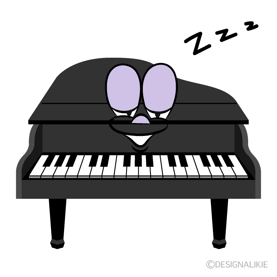 Sleeping Piano Cartoon Character Image