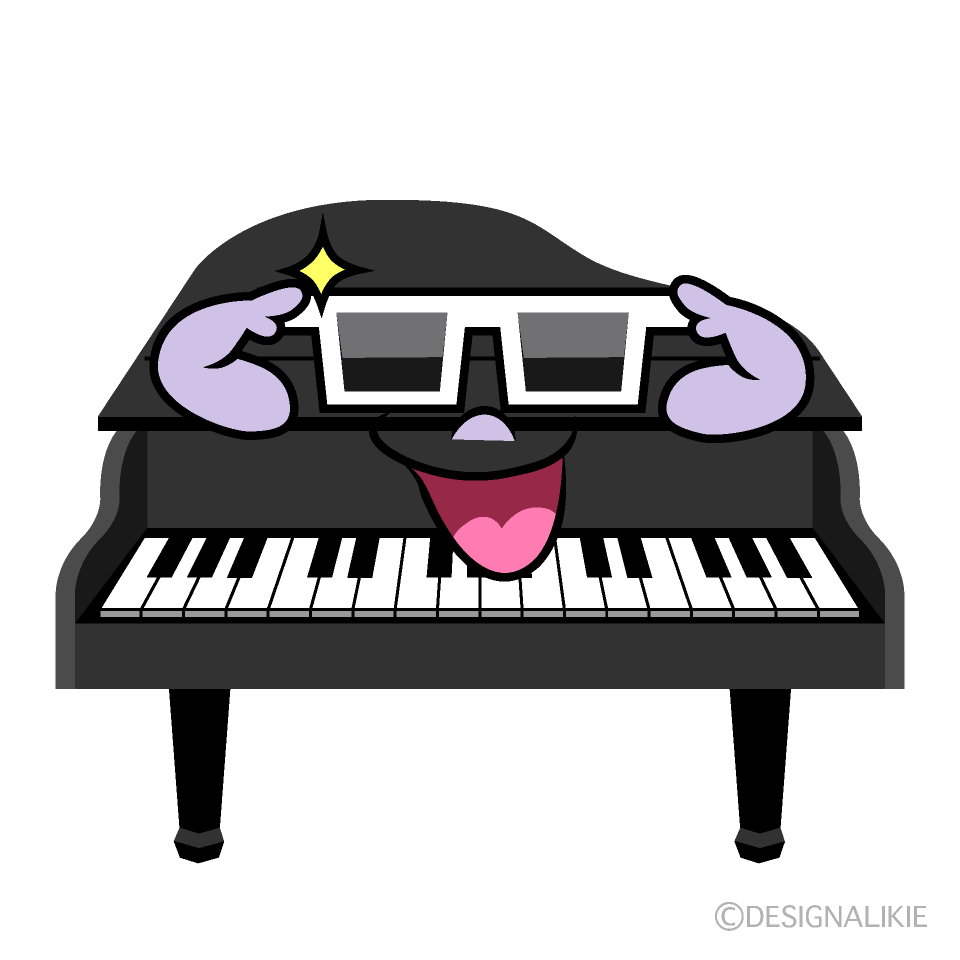 Cool Piano Cartoon Character Image