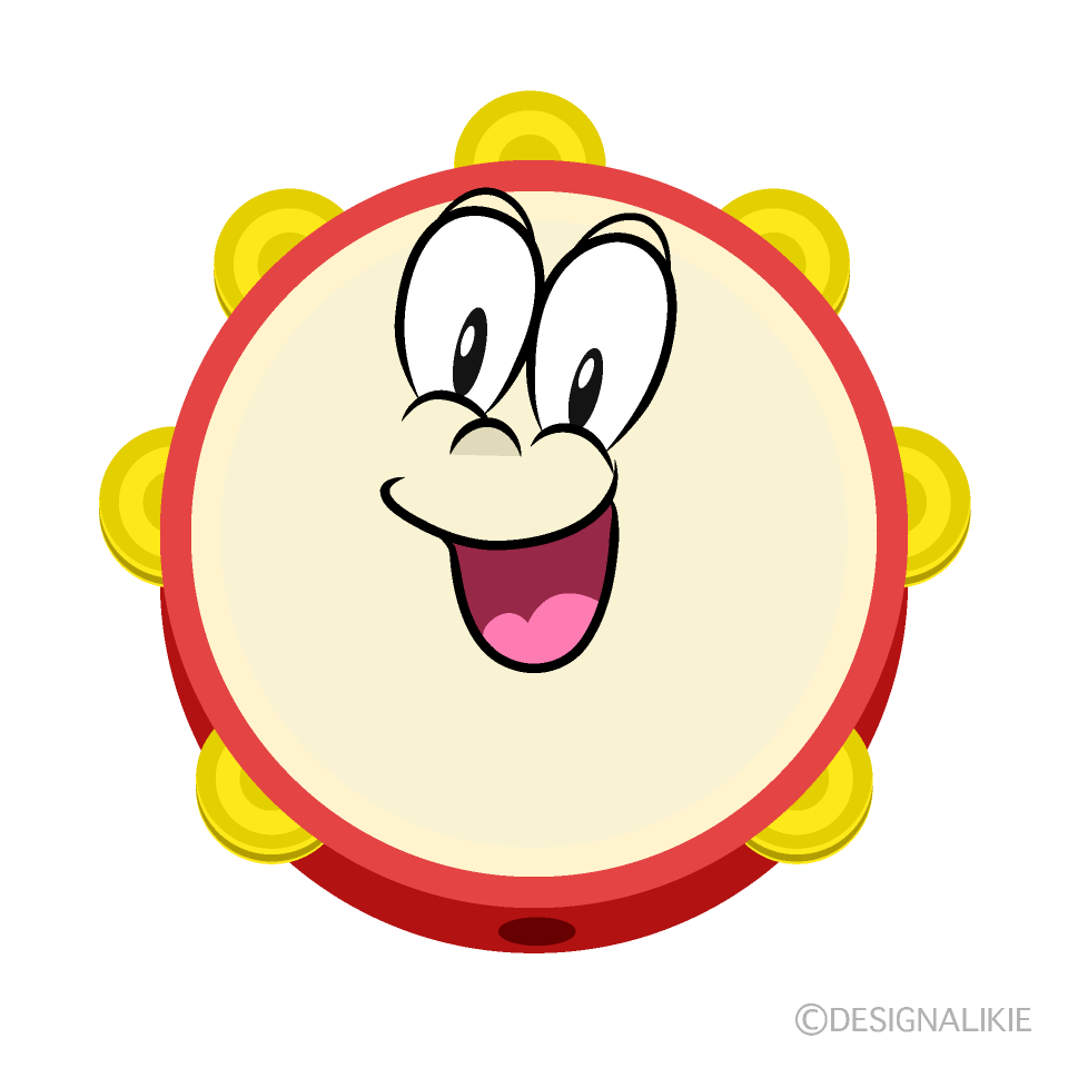 Surprising Tambourine Cartoon Character Image