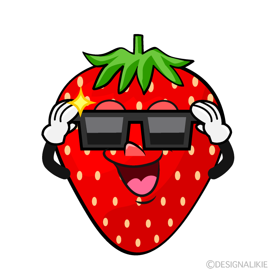 Cool Strawberry Cartoon Character Image