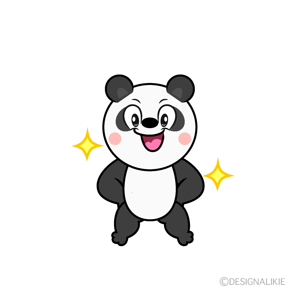 Glitter Panda Cartoon Character Image