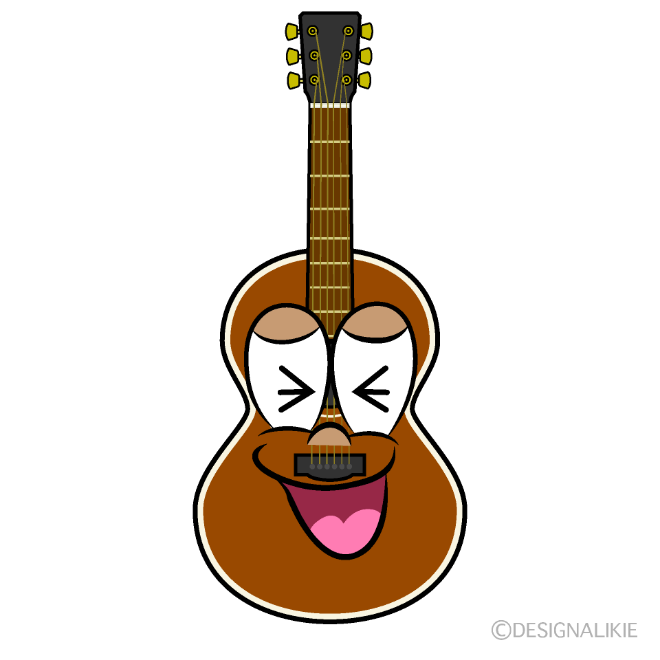 Laughing Guitar Cartoon Character Image