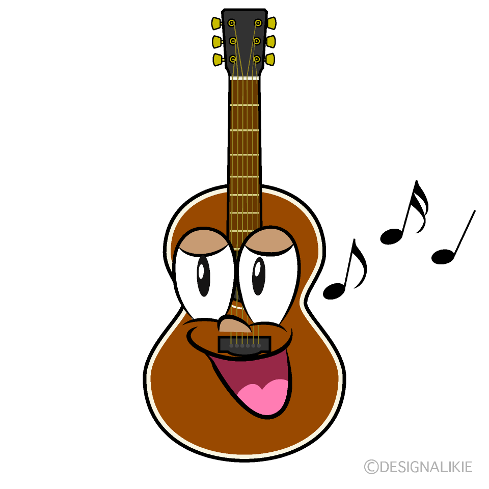 Singing Guitar Cartoon Character Image