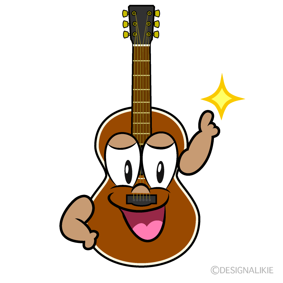 Posing Guitar Cartoon Character Image