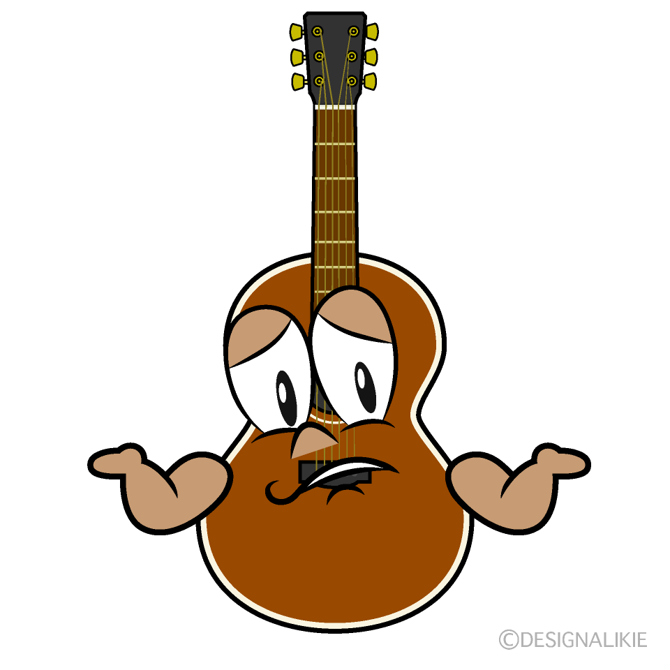 Troubled Guitar Cartoon Character Image