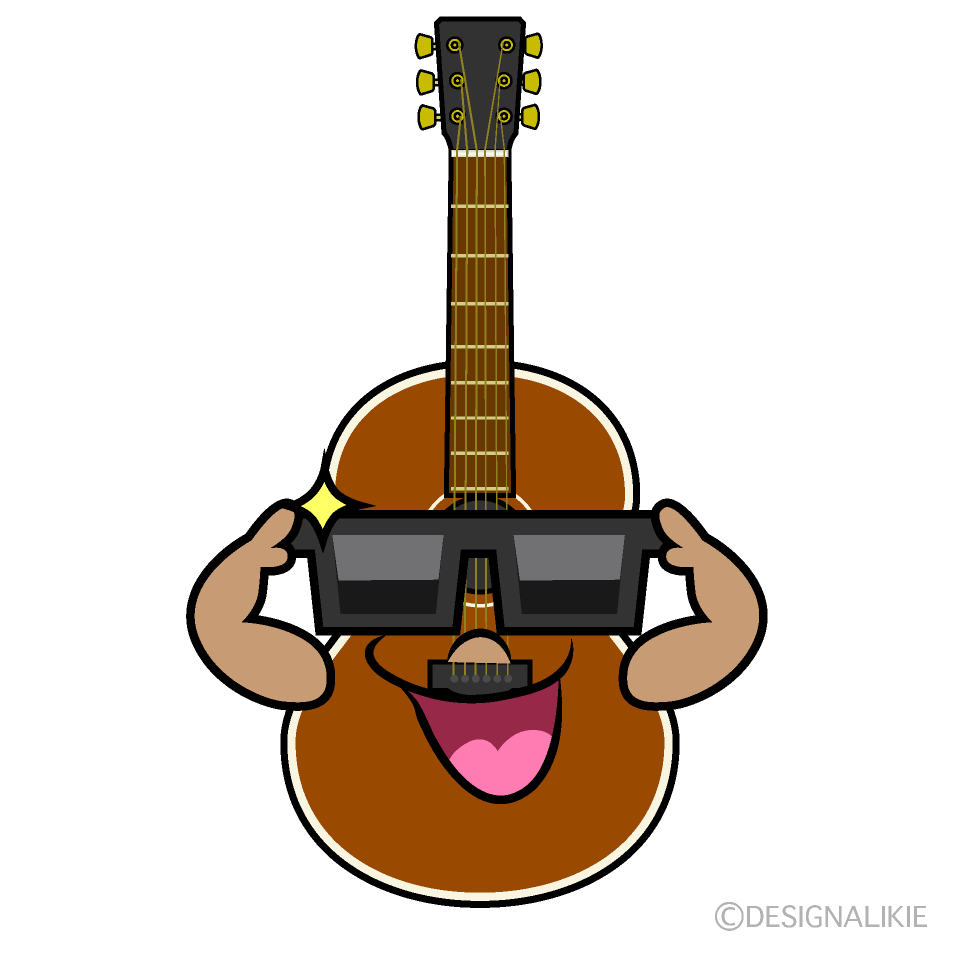 Cool Guitar Cartoon Character Image