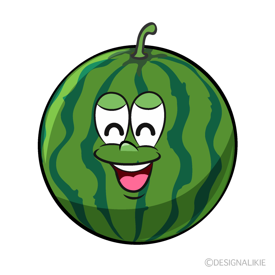 Smiling Watermelon Cartoon Character Image
