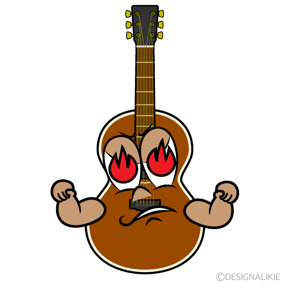 Enthusiasm Guitar Cartoon Character Image