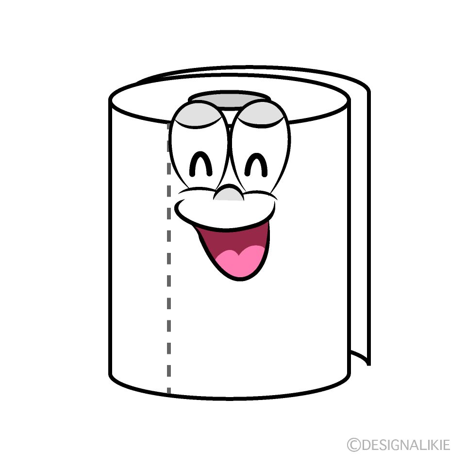 Smiling Toilet Paper Cartoon Character Image