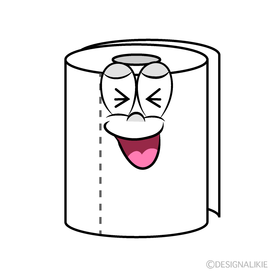 Laughing Toilet Paper Cartoon Character Image